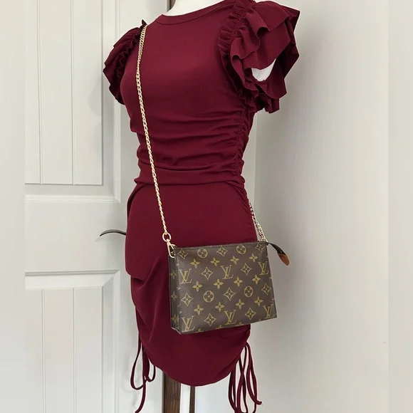 Vintage LOUIS VUITTON Monogram Toiletry 19 Pouch Clutch Bag Brown Authentic - Picture 17 of 17